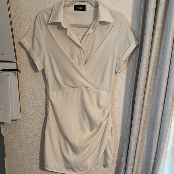 Cider Collar Wrap Buckle Mini Dress - Picture 5 of 10